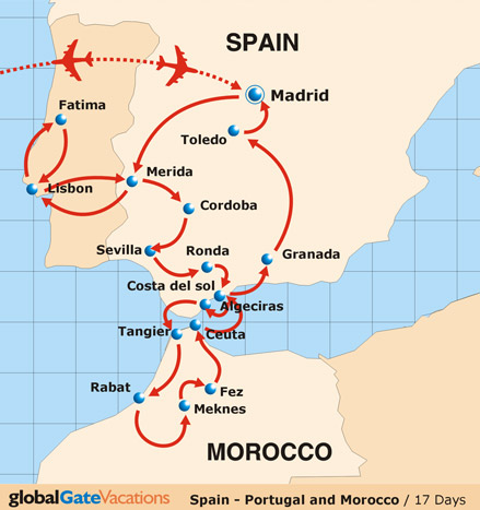 Spain Portugal and Morocco